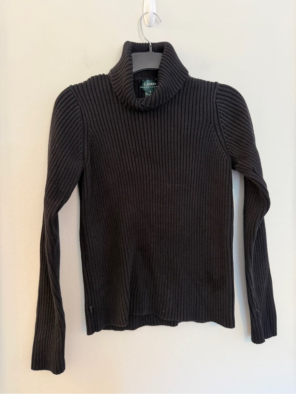 Ralph Lauren Black Ribbed Turtleneck Sweater